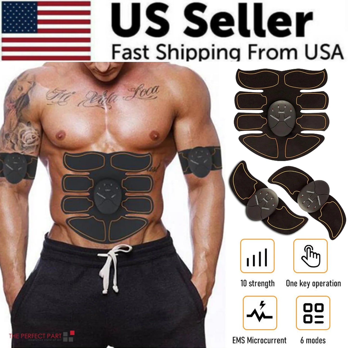 Ab muscle stimulator, core training device for men and women