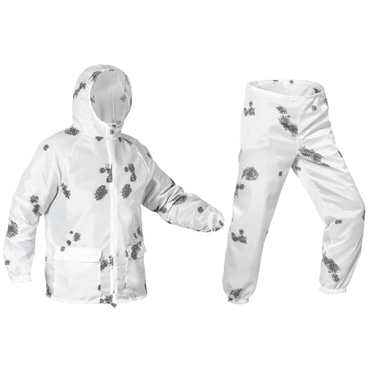 Blur Snow Camo Winter Camouflage Ultra Thin Overwhites for Hunting Airsoft Paintball Outdoor for boys (M)